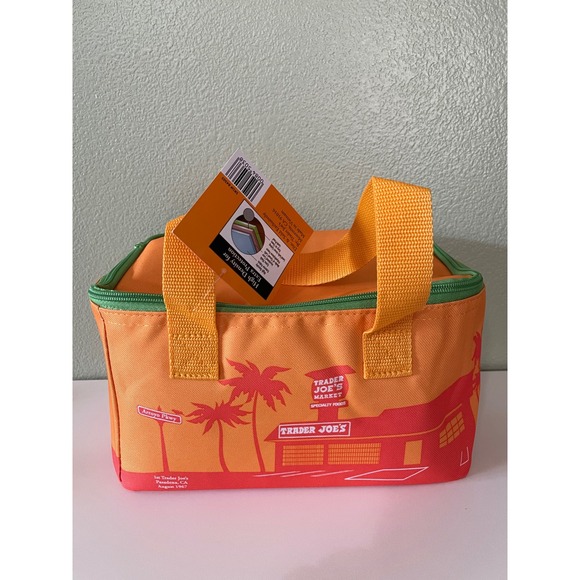 Trader Joe'S Handbags - Trader Joe's Insulated Mini Lunch Bag Orange Green Palm Tree Collection 2026